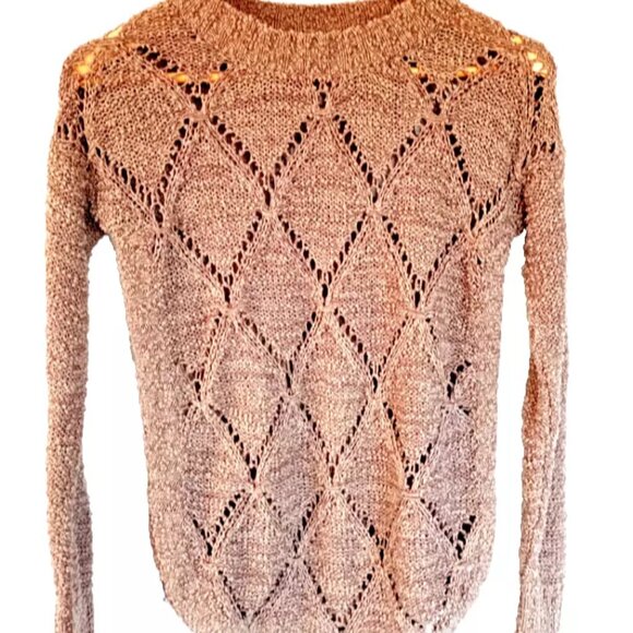 Maurices Sweaters - Maurices Sweater Women's Size M Brown Loose Knit Pullover Crew Neck Semi Sheer